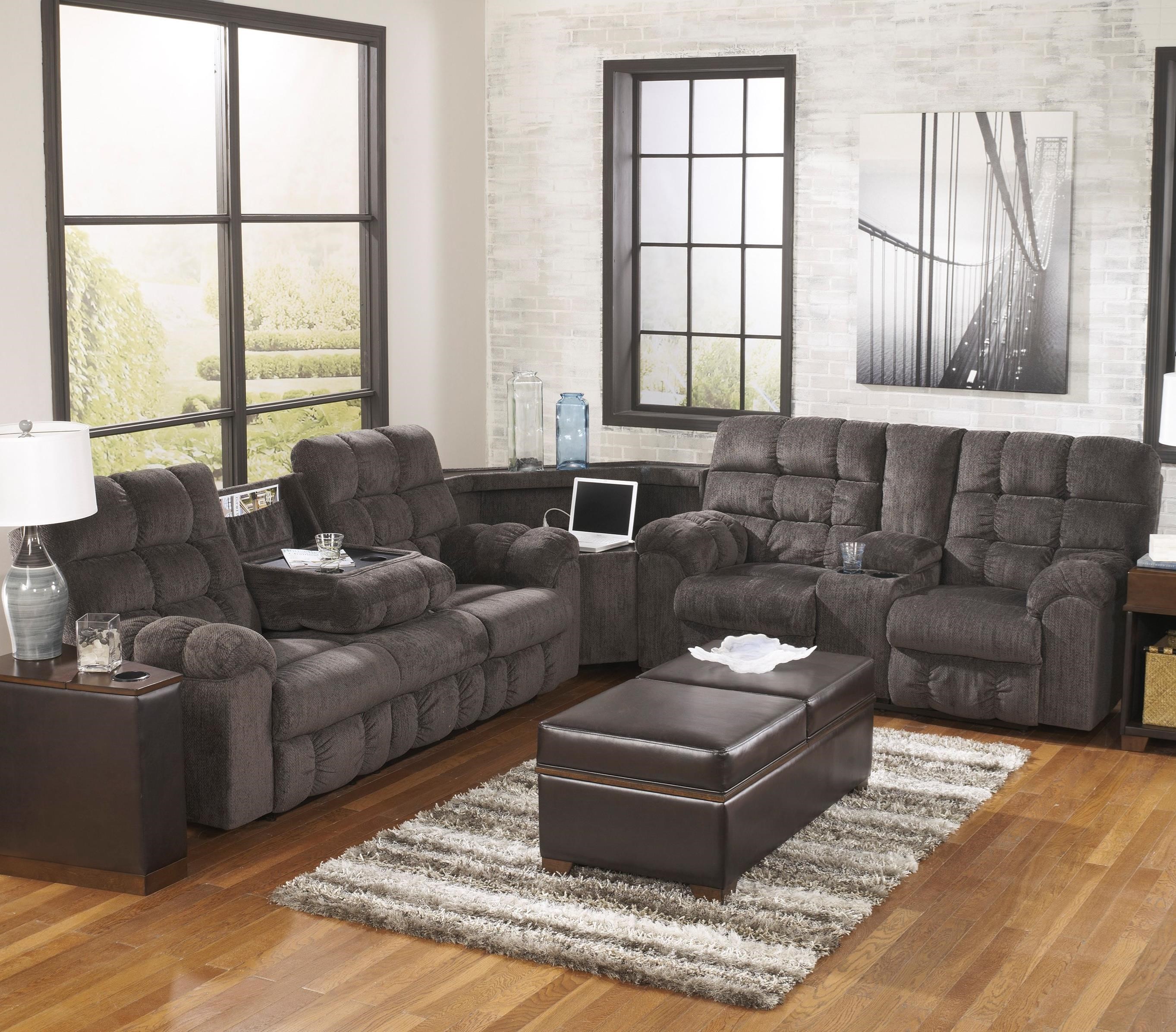 Signature Design by Ashley Acieona Slate Reclining Sectional Sofa